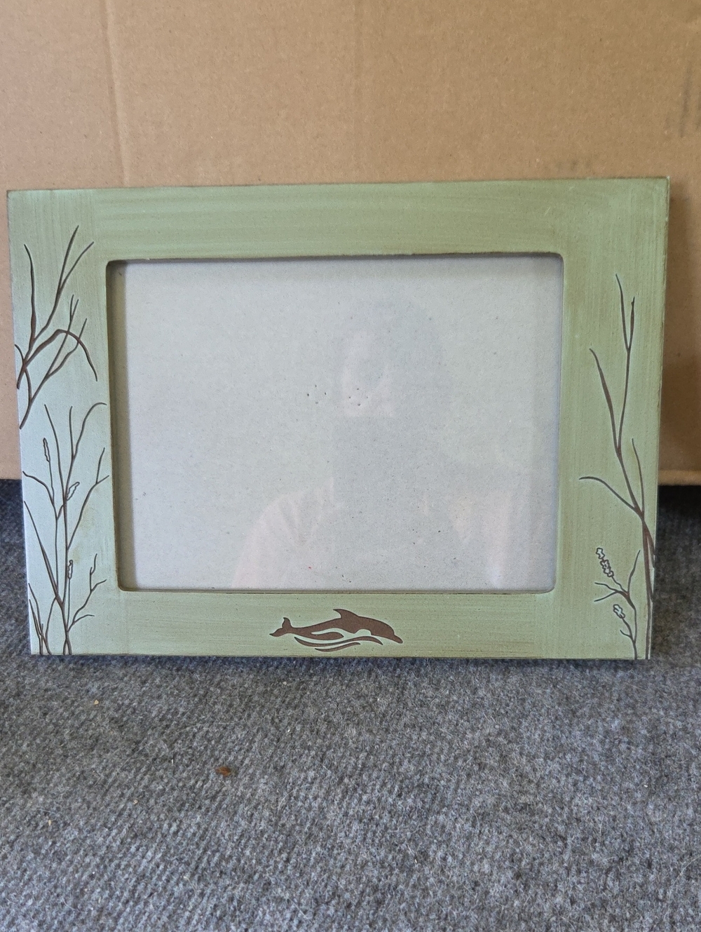 Sea World Discovery Cove Green Decorative Dolphin Photo Frame - Home Accents